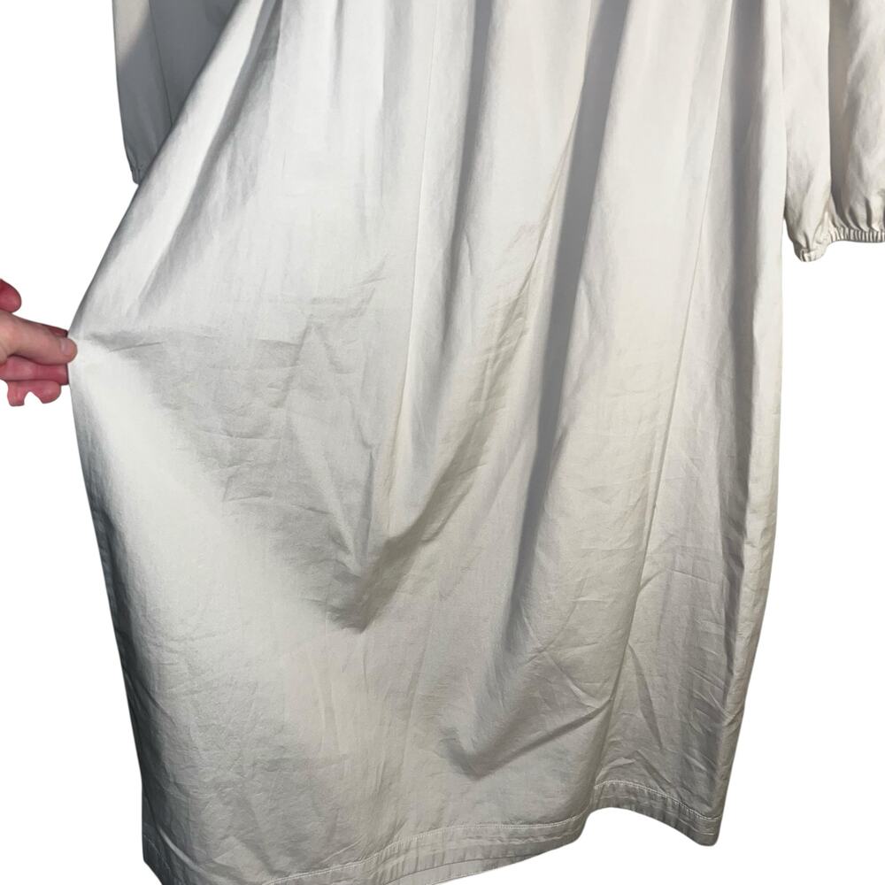 Faherty Khai Poplin Puff Sleeve Cotton Off-Shoulder Dress XS Beige Neutral - Picture 6 of 10